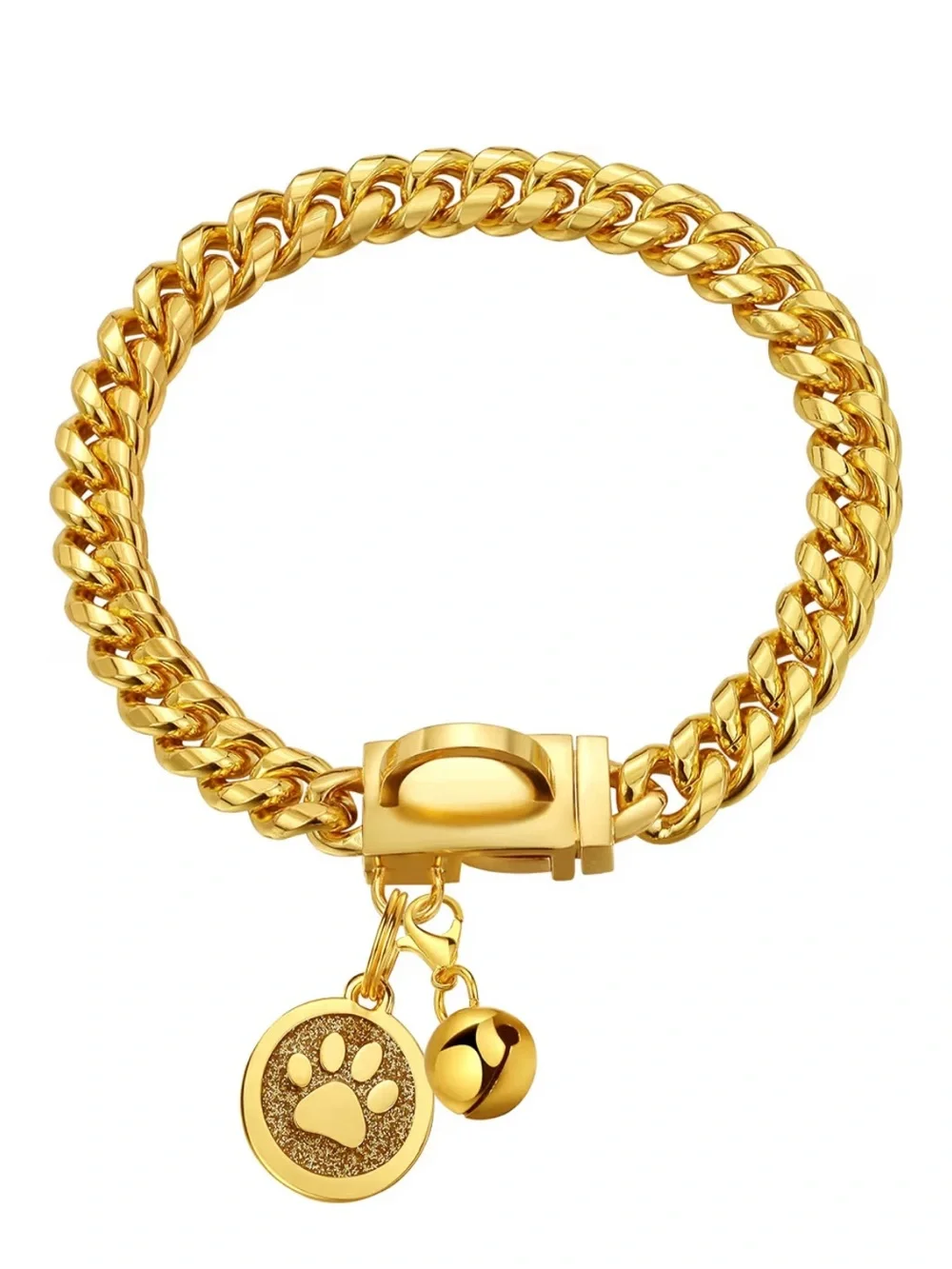 Gold Cuban Link Chain Dog Collar 10mm 10” For Small Dogs 6-9” neck Maximalist